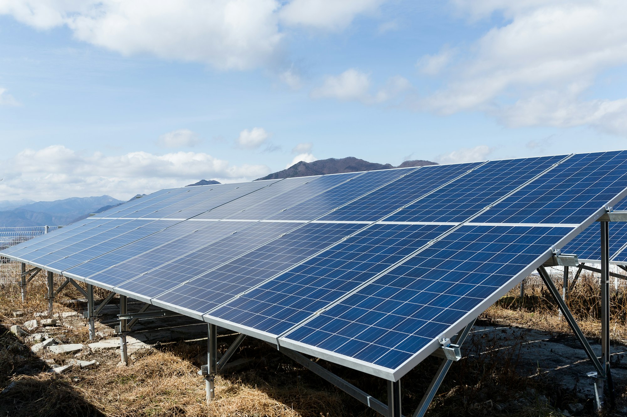 Solar panel with sunshine